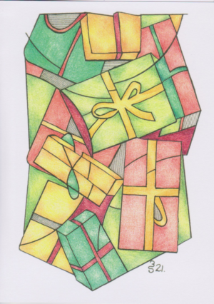 Christmas Card - 'Prezzies'